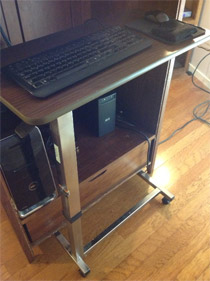 back of DIY stand-up desk